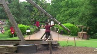 Trebuchet Live Demonstration at Warwick Castle [upl. by Inaliak]