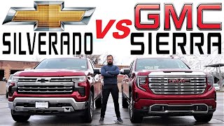 2023 Chevy Silverado VS 2023 GMC Sierra Badge Engineering [upl. by Tandi]