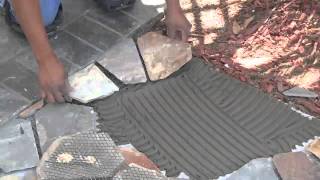 Mesh Mounted Flagstone Installation Instructions [upl. by Eisoj873]