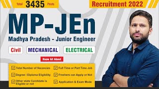 MP JEn Recruitment 2022  Total 3435 Junior Engineer Posts  Eligibility  Syllabus  Classes  Exam [upl. by Sweatt]