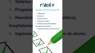 Ingresos exentos de pagar ISR [upl. by Amary803]