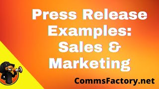 Press Release Examples Sales amp Marketing [upl. by Barnard]