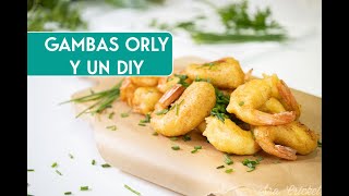 Receta Gambas gabardina Rebozado orly sin huevo ¡Y un DIY para presentarlas [upl. by Nolyaj]