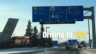 Calgary Airport Driving ✈️ 🚘 Royal Oak To YYC [upl. by Jannelle]