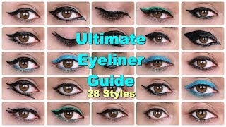 28 Eyeliner Tutorials  Ultimate Eyeliner Guide [upl. by Menis189]