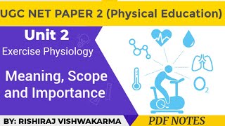 Exercise Physiology its scope amp importance  UGC NET PAPER 2 Physical Education  UNIT 2 [upl. by Witte]