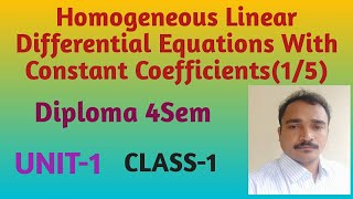 Homogeneous Linear Differential Equations with constant coefficients  Diploma 4Sem maths [upl. by Illom193]