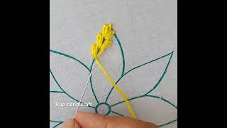 Palestrina Stitch lazy daisy stitch 3D sund flower design stitching tutorial embroidery [upl. by Zetnom150]