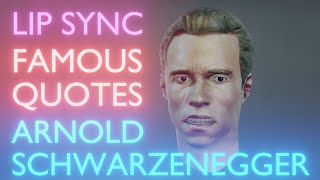 ARNOLD SCHARZNEGHER LIP SYNC FAMOUS QUOTES  BLENDER 282 [upl. by Ynnub140]