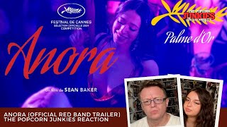 ANORA Official RED BAND Trailer The Popcorn Junkies Reaction [upl. by Nawiat]