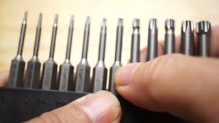 ZHIDA TORX Screwdriver Bit set T3 T4 T5 T6 T8 T10 T15 T20 T25 T27 T30 T40 to TORX T100 available [upl. by Bean]