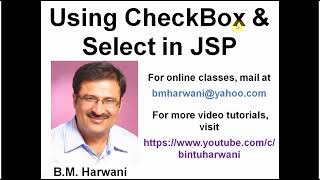 Learning to use CheckBoxes and List Boxes in JSP in Hindi [upl. by Elsinore744]