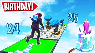 They made me a 25 level BIRTHDAY Deathrun Fortnite Creative [upl. by Mychael]