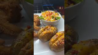 Wings Burgers Fries and fixings food foodviralshorts subscribe [upl. by Alidus]