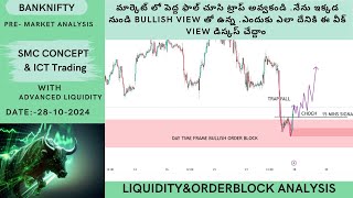 NEXT WEEK TOTAL ORDER BLOCKampLIQUIDITY ANALYSIS OF BANKNIFTY 28OCTsmcconcepts smctrading TELUGU [upl. by Eahsan978]