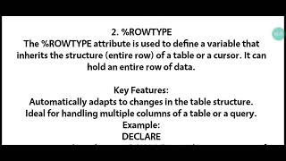 PLSQL Basics Understanding TYPE and ROWTYPE in RDBMS [upl. by Wampler]