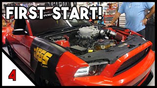 INSTALLING GT500 V8 SUPERCHARGER ON 37 V6 MUSTANG Part 4 FIRST START [upl. by Asirram]