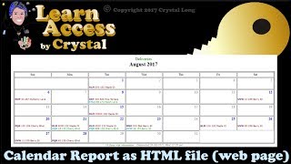 How to Create Calendar Reports from Access Queries with dates  as shareable Web Pages [upl. by Venterea19]