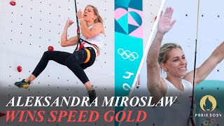 Sport Climbing Aleksandra Miroslaw Wins Womens Speed Gold Aleksandra Kalucka Bronze [upl. by Voltz]