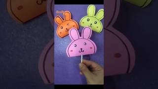 Quick simple and easy take away for childrens day bunny craft lollipop wrapping craft shorts [upl. by Eelinej]