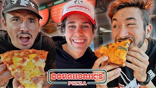 Eating At David Dobriks New RestaurantDoughbriks Pizza How its Made [upl. by Salita]