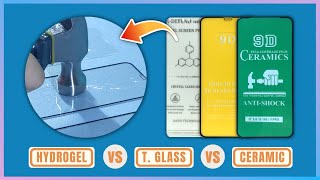 Screen PROTECTOR COMPARISON and DURABILITY Test  HYDROGEL vs GLASS vs CERAMIC [upl. by Lsiel]