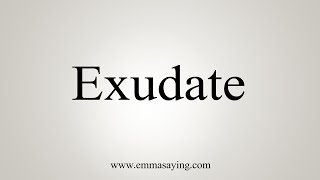 How To Say Exudate [upl. by Heath]