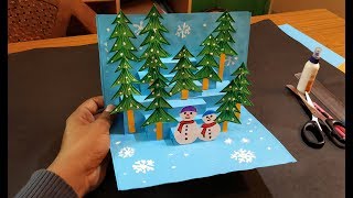 3D Christmas Pop Up Card  How to make a 3D Pop Up Christmas Greeting Card DIY Tutorial [upl. by Sug]