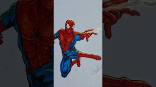 Spiderman drawing with brush pen  Marvel drawing part1 viralvideospiderman [upl. by Caresa]