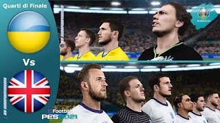 PES 2021 EURO 2020 quarti di finale • Ucraina vs Inghilterra quottanti gol e colpi di scenaquot [upl. by Goodrow]