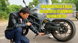 ✅PASSO A PASSO Como instalar difusor de escapamento esportivo na CB650r [upl. by Yelreveb]