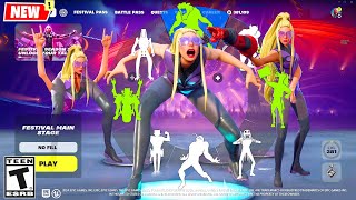 LADY GAGA Fortnite doing all BuiltIn Emotes and Funny Dances シ [upl. by Stryker]