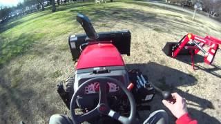 Mahindra Max 25 front mounted snow blower and loader removal and installation [upl. by Aivatra]