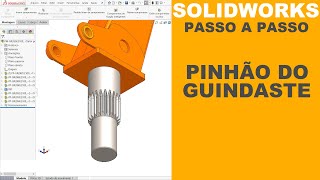 SOLIDWORKS  COMO MODELAR E CALCULAR O PINHÃO DA TORRE DE GIRO DE UM GUINDASTE solidworks [upl. by Quarta]