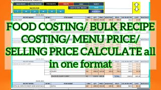 Food costing Application for professional In English with chef Bain [upl. by Dayna]