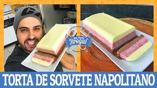 COMO FAZER TORTA DE SORVETE NAPOLITANO  AnaMariaBrogui [upl. by Idnis]