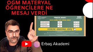 OGM materyal tyt ve ayt sınavı öğrencilere ne mesaj verdi  ogm materyal tyt deneme ayt deneme [upl. by Sherj612]