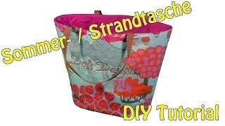 SOMMER  STRANDTASCHE SELBER NÄHEN  DIY  Nähen für Anfänger  Tutorial [upl. by Tijnar]