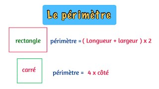 Le périmètre  triangle rectangle  carré  CE2 CM1 [upl. by Claudetta505]