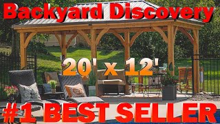 Backyard Discovery Barrington 20 ft x 12 ft All Cedar Wood Carport Pavilion Gazebo B0BT36HGTZ [upl. by Atiuqehc]