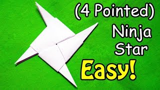 Origami Ninja Star 4 Pointed  Easy [upl. by Airenahs]