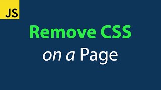 Disable all CSS on a Page with JavaScript [upl. by Yesdnil]