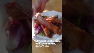 🥓🫘 SMOKED SPARE RIBS BORLOTTI BEANS RADICCHIO 🫘🥓 ribs italianfood asmr keepitsimple foodie [upl. by Ogir397]