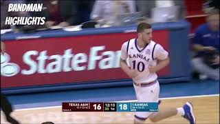 Sviatoslav Mykhailiuk Kansas vs Texas AampM12718Highlights24pts 6reb 3ast [upl. by Lhary]