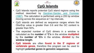 Bioinformatics Training Discovering CpG Islands [upl. by Aenaj]