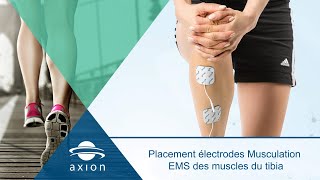 EMS  Placement des électrodes pour la musculation EMS du muscle tibial avec un électrostimulateur [upl. by Eveivenej]