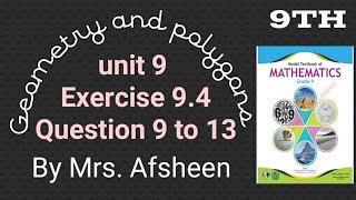 Maths grade 9 Exercise 94 Question 9 to 13 new book Fbiseafsheeneducation [upl. by Duthie]