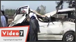 بالفيديو حادث مروع بطريق قويسنا الزراعى بسبب الشبورة والسرعة الجنونية [upl. by Aelgna34]