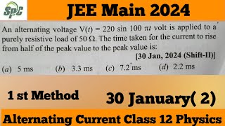 An alternating voltage Vt  220 sin 100 pi t volt is applied to a purely resistive load of 50 ohm [upl. by Eikcaj]