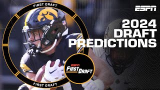 2024 NFL Draft Predictions Sleepers amp Burning Questions  First Draft [upl. by Anauqat]